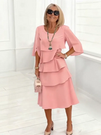 Charlotte™ | Robe midi élégante à manches fendues