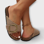 Sandales femme avec design buste et brides