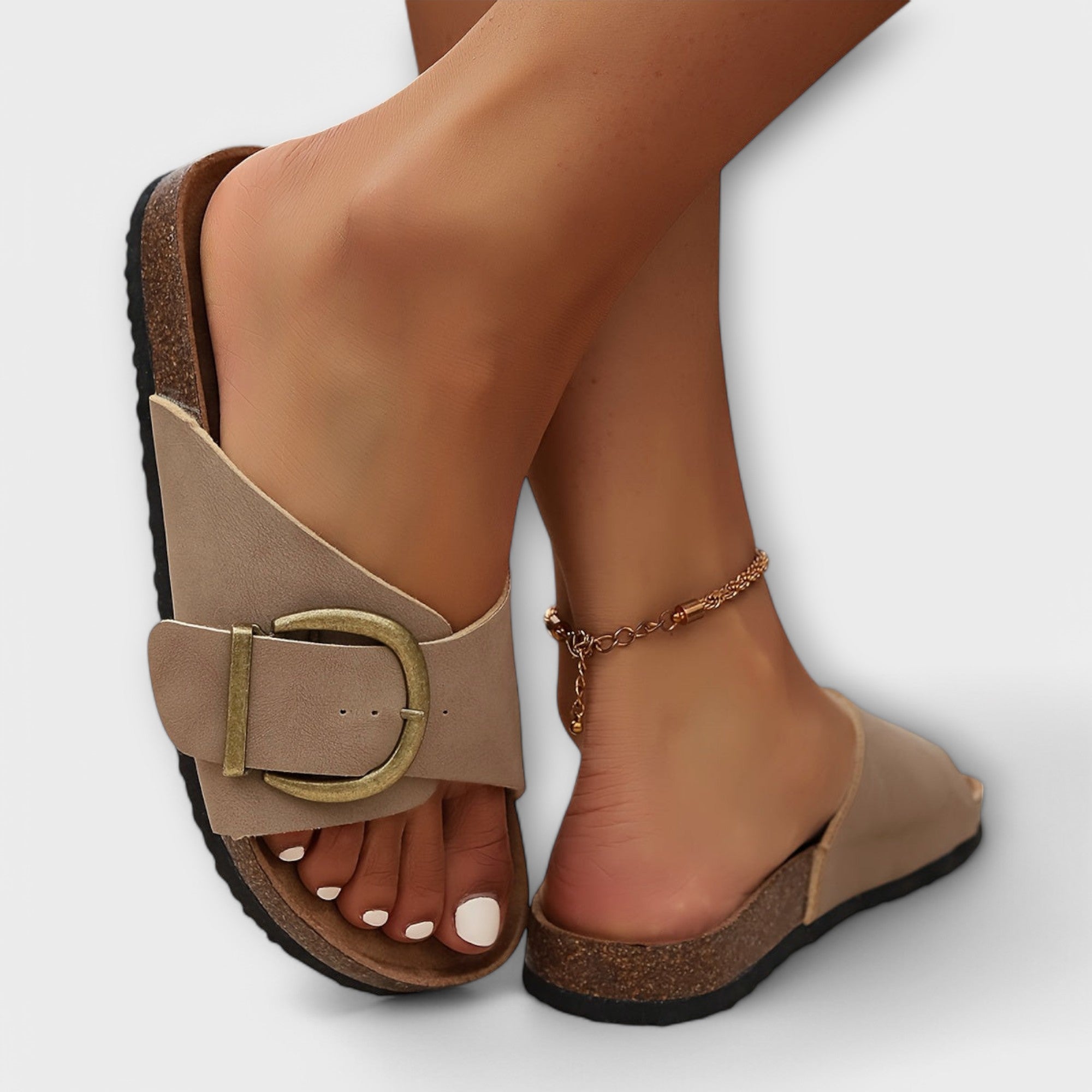Sandales femme avec design buste et brides