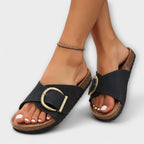 Sandales femme avec design buste et brides