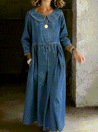 Clara | Peter Pan Collar Denim Dress