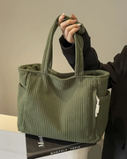 SOCIANI™ – Sac fourre-tout côtelé tendance avec détail de cordon de serrage