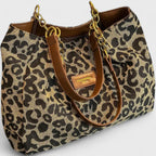 Olivia - Leopard Print Canvas Tote