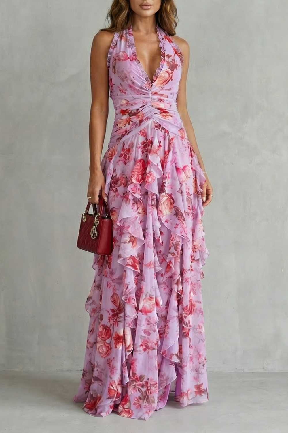 Belladina | Robe longue à col licou