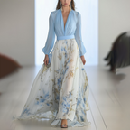 EUGENIA | Robe longue élégante à motif floral