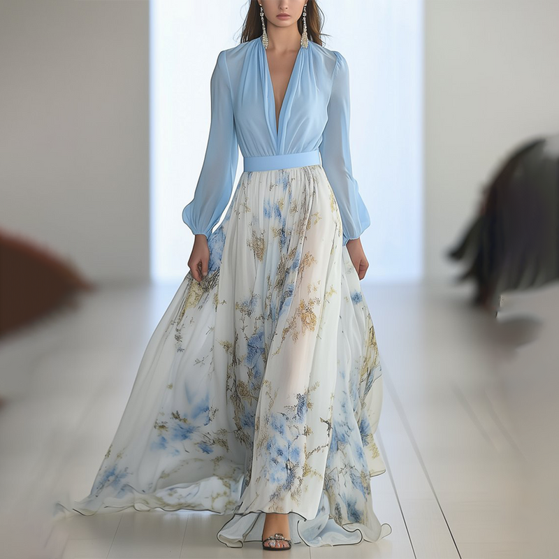 EUGENIA | Robe longue élégante à motif floral