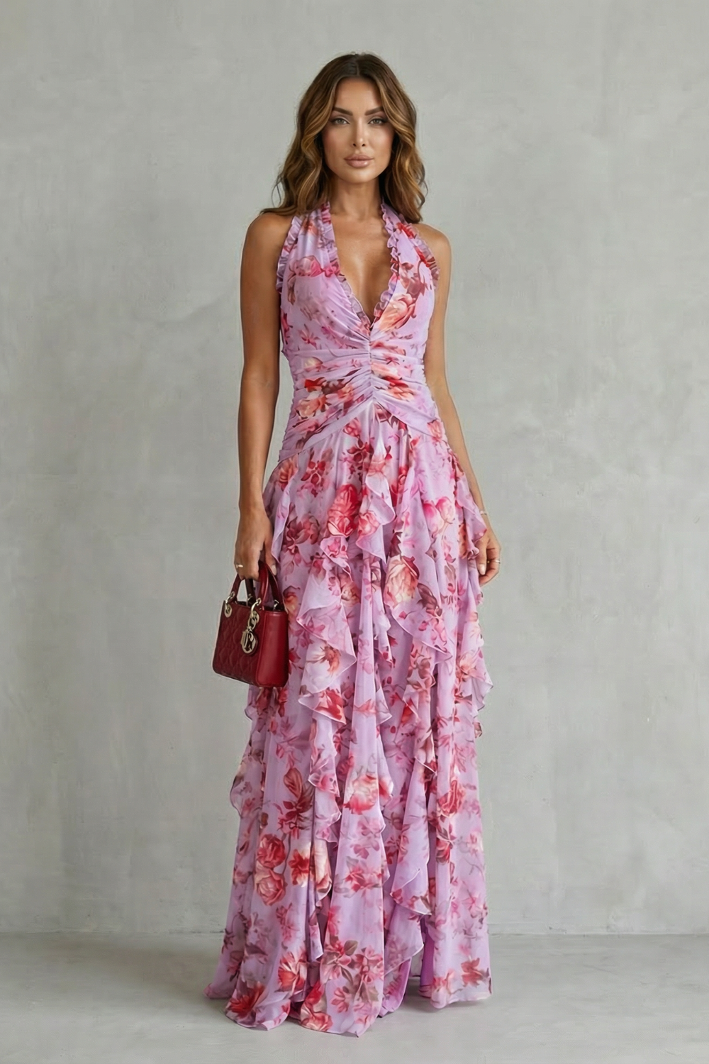 Belladina | Robe longue à col licou