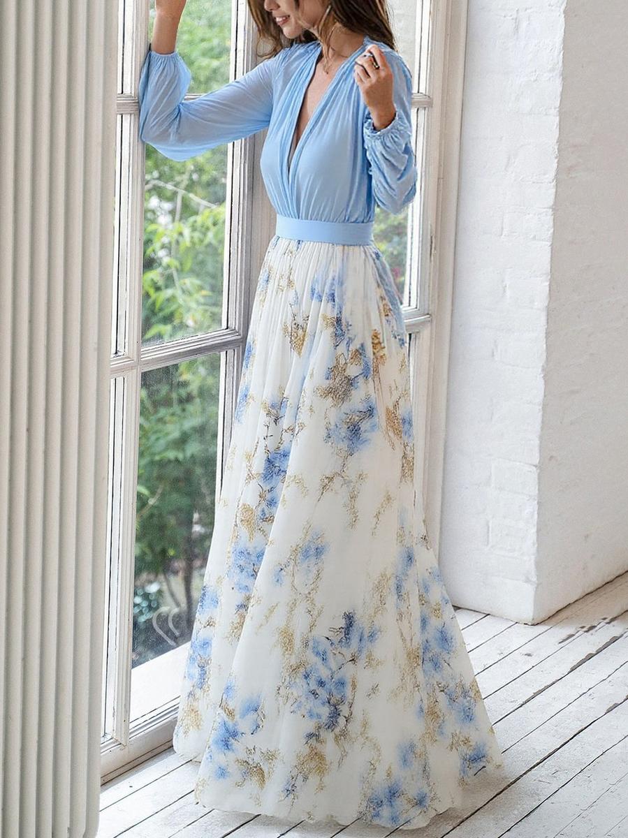 EUGENIA | Robe longue élégante à motif floral