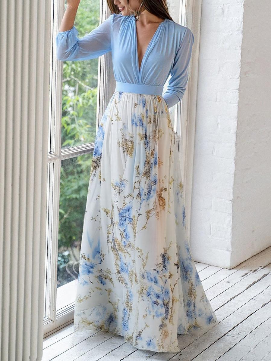EUGENIA | Robe longue élégante à motif floral