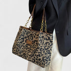 Olivia - Leopard Print Canvas Tote