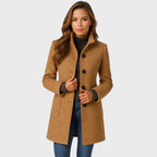 Ellarose - Élégant Manteau en Laine Boutonné