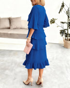 Charlotte™ | Robe midi élégante à manches fendues