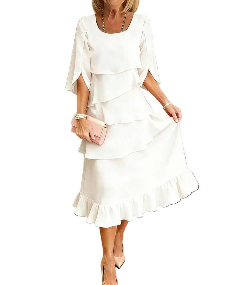 Sclarlett - Robe d'été chic en dentelle à volants