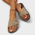 Sandales femme avec design buste et brides