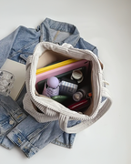 SOCIANI™ – Sac fourre-tout côtelé tendance avec détail de cordon de serrage