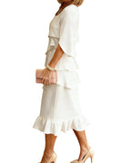 Sclarlett - Robe d'été chic en dentelle à volants
