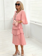 Charlotte™ | Robe midi élégante à manches fendues