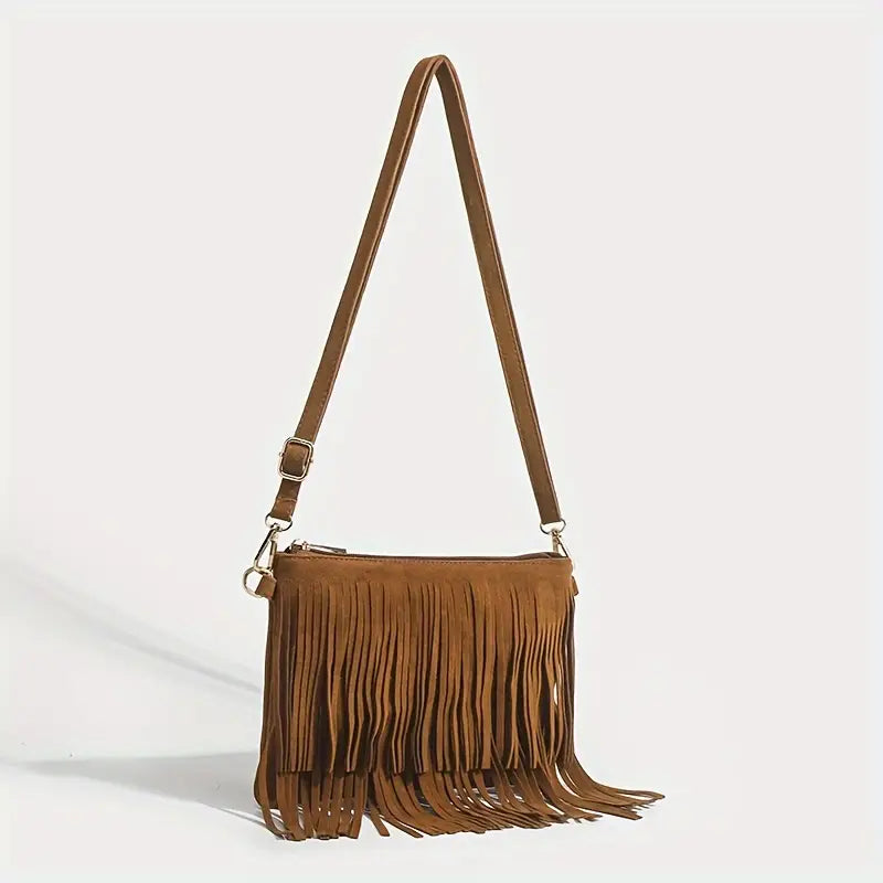 Maegan | Sac bandoulière à franges en daim