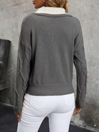 Ferina - Pull col roulé en maille avec motif texturé et finition élégante