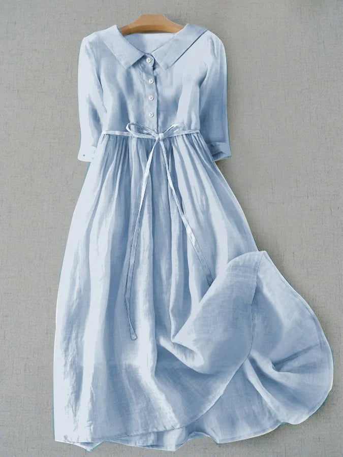 AZULAH | Robe élégante à manches courtes avec lien à la taille