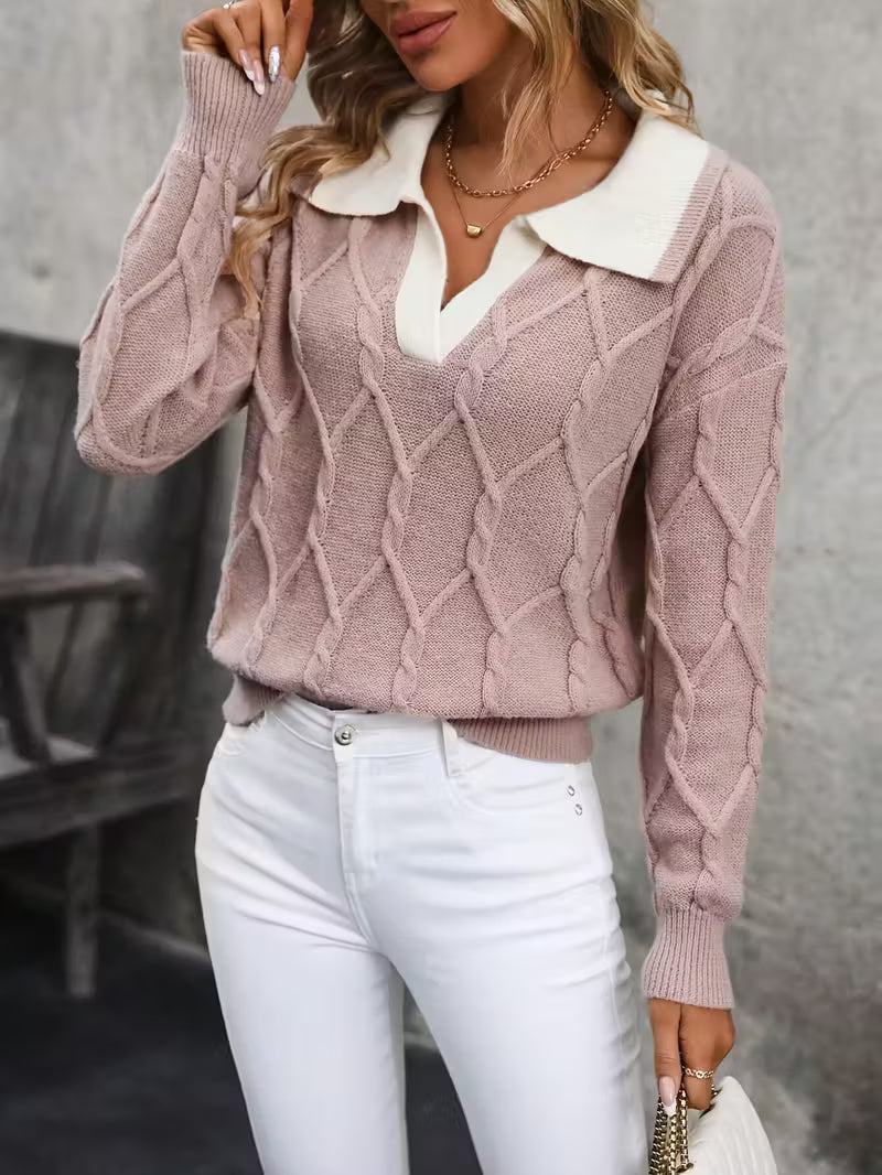 Ferina - Pull col roulé en maille avec motif texturé et finition élégante