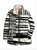 ELODIE | Abstract Padded Jacket Black and White