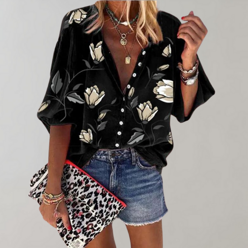 Marae - Blouse d'été fleurie pour femme