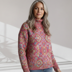 Annabelle | Col roulé en maille fleurie