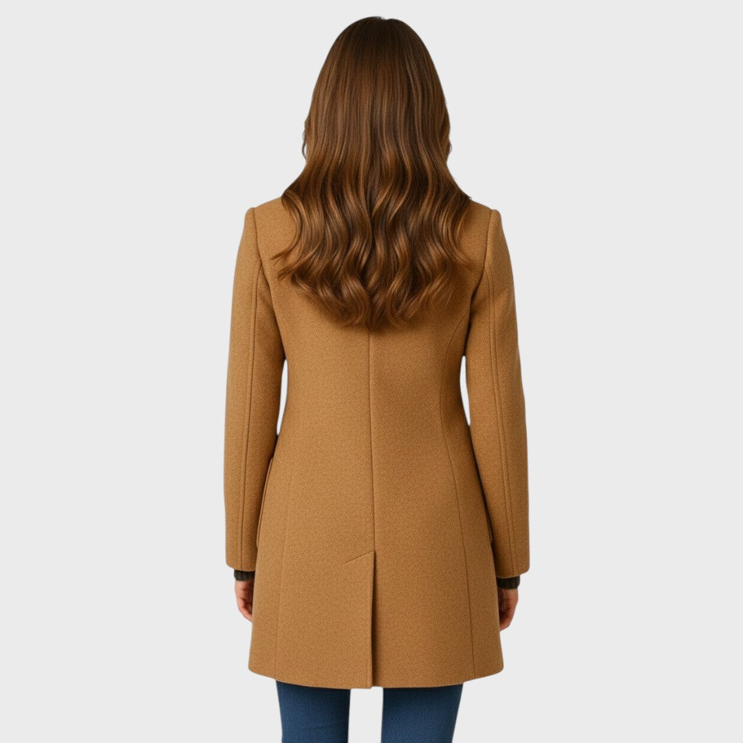 Ellarose - Élégant Manteau en Laine Boutonné