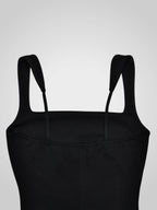 Loravel | Robe longue fendue en satin noir