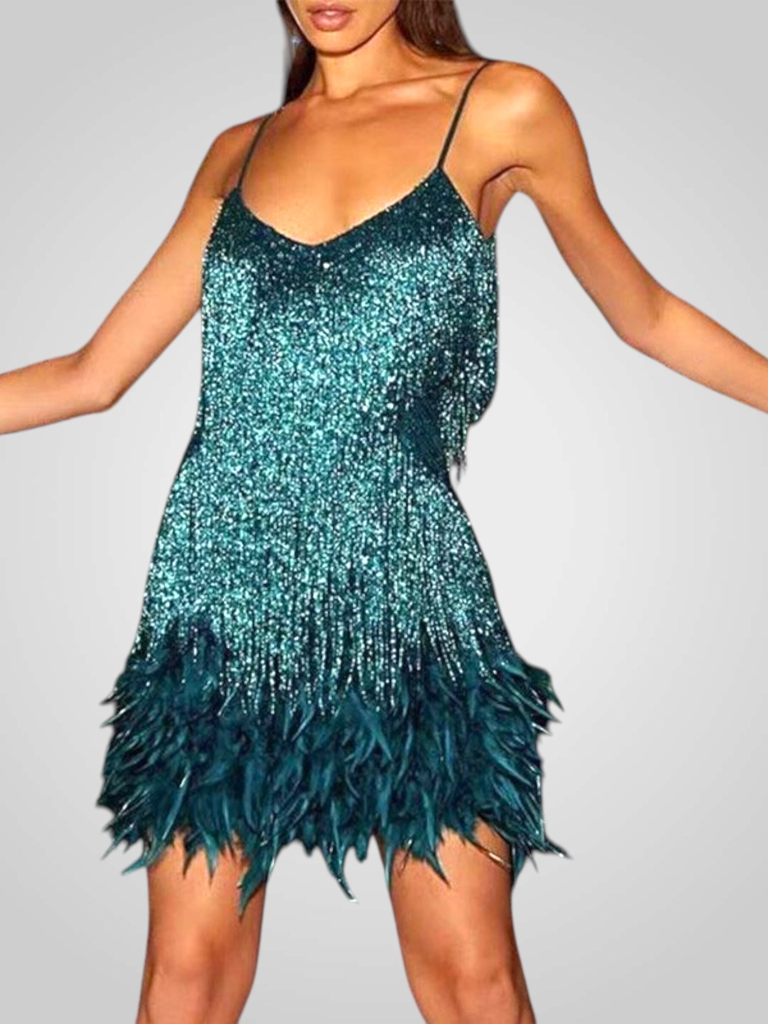 Matilda | Mini-robe à plumes