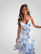 Fond | Robe fleurie à volants