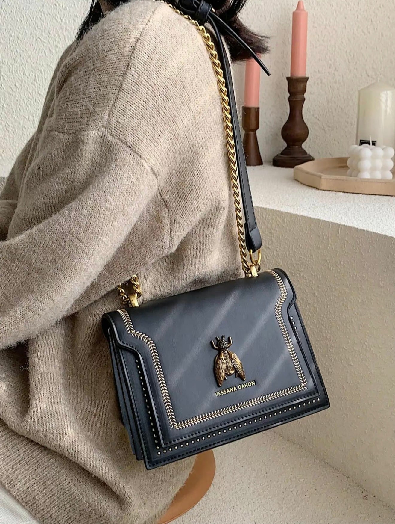 SIMONE™ - Sac à bandoulière de luxe intemporel