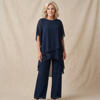 Kimmy | Haut drapé avec pantalon palazzo