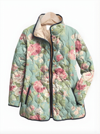 LISA | Quilted Jacket with Retro Floral Pattern