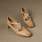 Marvane Leather Kitten Heels