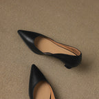 Calenne Leather Kitten Heels