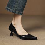 Calenne Leather Kitten Heels