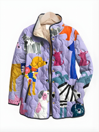 RAVEN | Casual Quilted Jacket with Dog Print