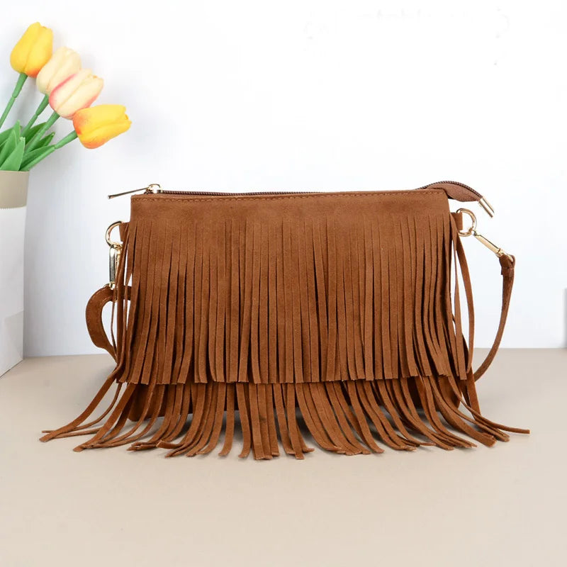 Maegan | Suede Fringe Crossbody Bag