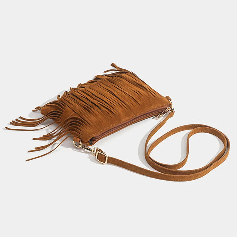 Maegan | Sac bandoulière à franges en daim