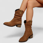 Rowan | Slouch Western Ankle Boots