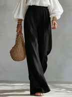 Wilma | White Off-the-Shoulder Tank Top and Black Wide-Leg Pants