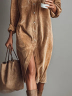 Estela | Midi Corduroy Dress