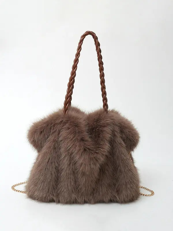 CHARLOTTE - Sac bandoulière polyvalent en velours peluche