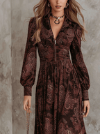 Ariane | Maxi Dress with Paisley Print and Waist Accent