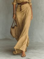 Camille | Maxi Dress with Lapels and Belt at the Waist