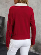 Ferina - Pull col roulé en maille avec motif texturé et finition élégante