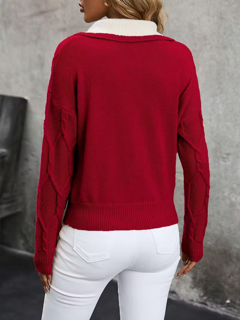Ferina - Pull col roulé en maille avec motif texturé et finition élégante