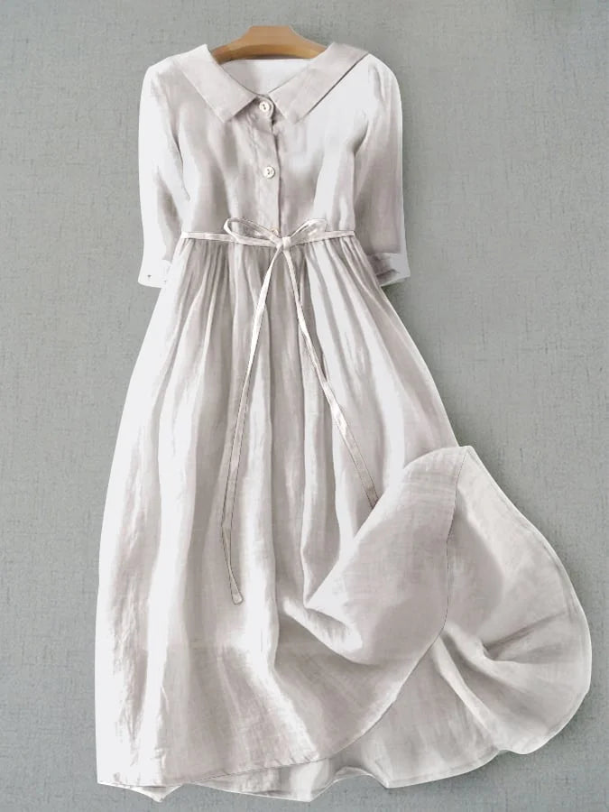 AZULAH | Robe élégante à manches courtes avec lien à la taille